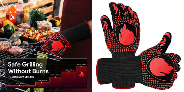 Chollo Guantes para horno y barbacoa con protección térmica por sólo 11,99€ con cupón descuento (-40%)