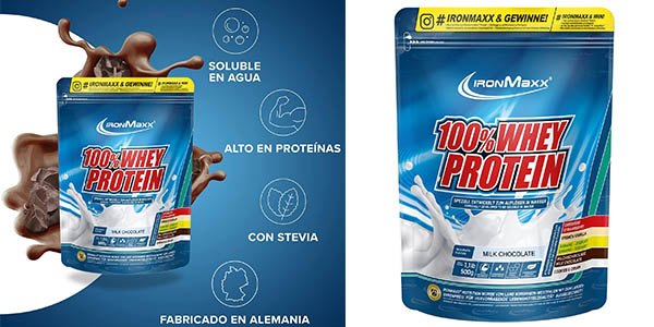 Chollo Proteína de suero en polvo IronMaxx 100% sabor chocolate en bolsa de 500 gramos por solo 12,89€ (-23%)