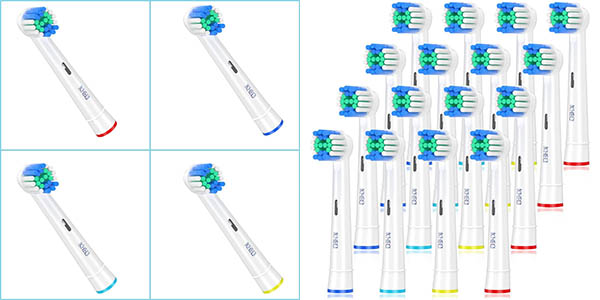 Chollazo Pack de 16 recambios compatibles para cepillo eléctrico Oral-B por sólo 8,49€ ¡Sólo 0,53€ cada uno!