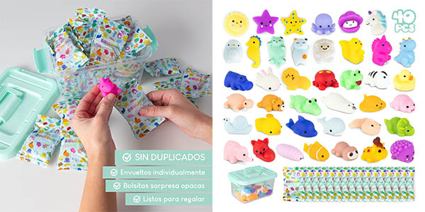 Chollo Pack x40 regalos Squishy para piñata o regalo de cumpleaños por solo 17,99€ ¡Valoraciones altas!