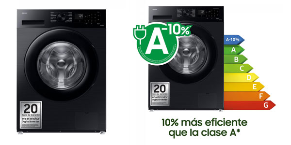 Chollo Lavadora Samsung WW90CGC04DAB de 9 kg con Wi-Fi y AI por sólo 371,07€ con envío gratis en Carrefour (-35%)