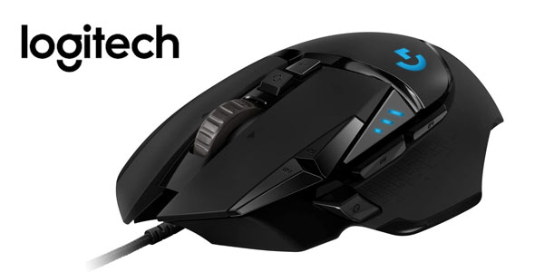 Chollo Ratón Logitech G502 Hero de 11 botones y 25.000 dpi por sólo 39,66€ con envío gratis (-57%)