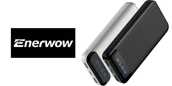 Chollo Pack x2 Baterías portátiles Enerwow de 16.000 mAh por sólo 19,99€ con cupón descuento (-57%)