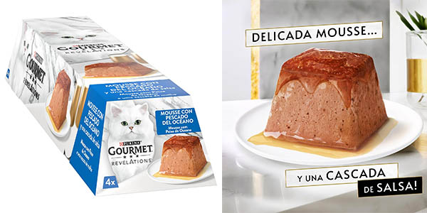 Chollo Pack 6×4 Mousse Purina Gourmet Revelations con pescado del océano por solo 15,99€ (-22%)