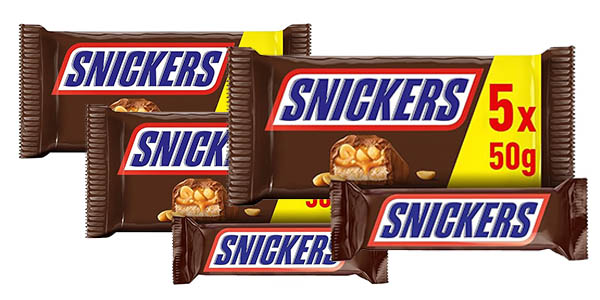 Chollo Pack x15 Chocolatinas Snickers de 50 g por sólo 6,68€ con promoción 3×2 ¡A 0,45€ cada una!