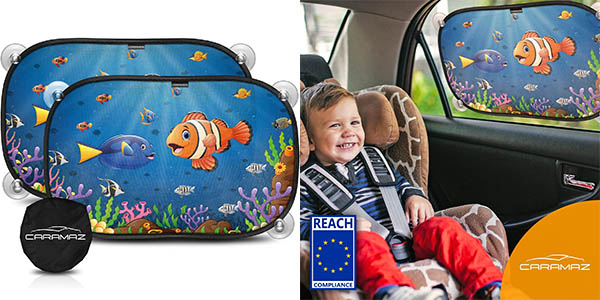 Chollo Pack x2 Parasoles de coche infantiles con protección UV por sólo 4,99€ con cupón descuento (-50%)