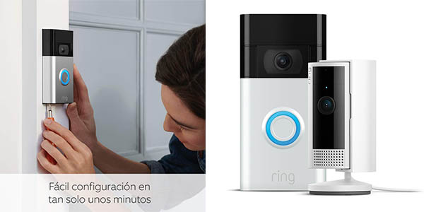 Chollo Videotimbre inalámbrico Ring con cámara de vigilancia WiFi por solo 89,99€ con envío gratis (-43%)