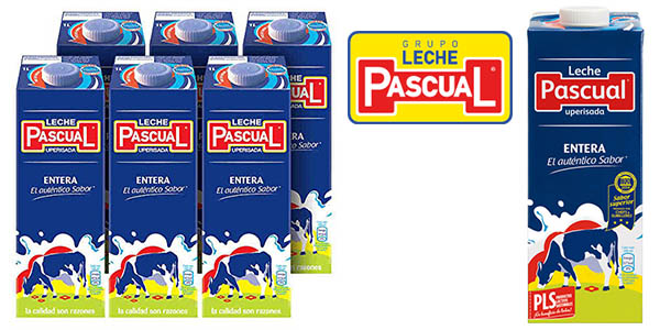 Chollo Pack 6 briks de Leche Pascual entera 1L (6 litros en total) por sólo 6,84€ (1,14€ el litro)