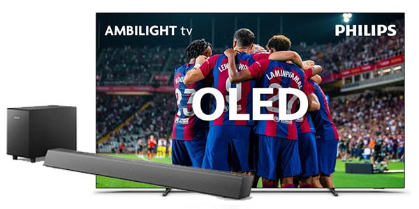 Chollo Smart TV Philips 55OLED718 OLED de 55″ + barra de sonido Philips TAB5308/10 de regalo por sólo 999€ con envío gratis (-39%)