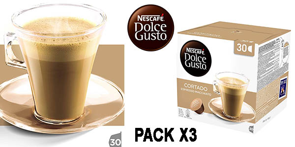 Chollazo Pack 90 Cápsulas Nescafé Dolce Gusto Cortado Espresso Macchiato por sólo 15,51€ con descuento automático ¡0,17€ cada una!