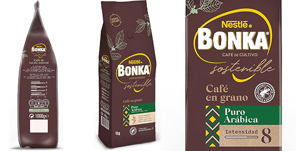 Chollo Café en grano Bonka Sostenible Puro Arábica de 1 kg por sólo 13,46€ con cupón descuento