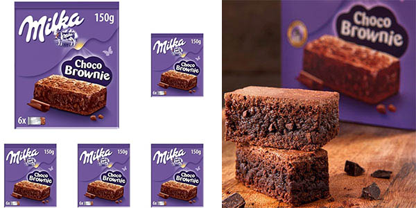 Chollo Pack de 30 bizcochos Milka Choco Brownie (5 paquetes de 6 unidades) de 25 gr/ud por sólo 8€ (-44%)