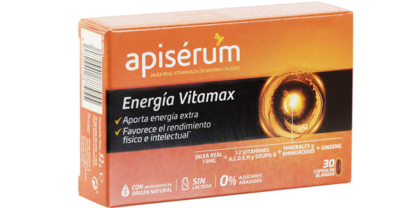 Chollo Caja x30 Cápsulas blandas Apisérum Vitamax por sólo 9,79€ (35% de descuento)