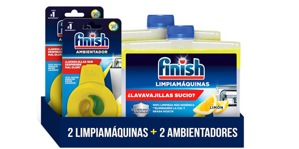 Chollo Pack Finish de 2 limpiadores líquidos + 2 ambientadores para lavavajillas por sólo 9,60€ (-33%)