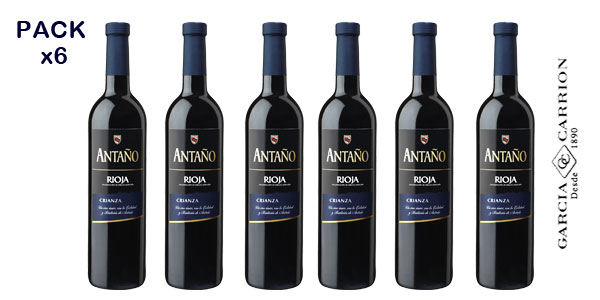 Chollo Pack x6 Vino tinto Antaño Crianza D.O Rioja por sólo 17,70€ (-39%) ¡2,95€ cada botella!