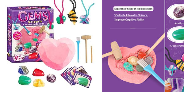 Chollo Kit de excavación de piedras preciosas para niños por sólo 6€ con cupón descuento (-70%)