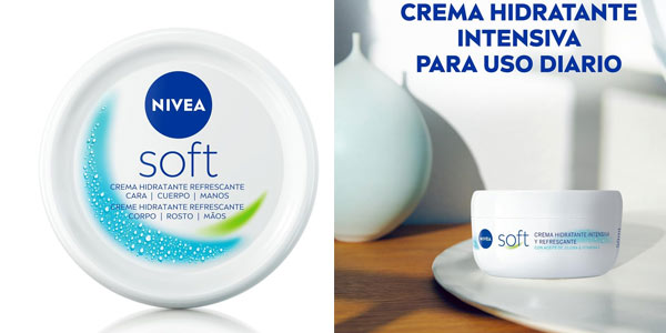 Chollo Nivea Soft crema hidratante de 375 ml por sólo 4,23€ con cupón descuento (-24%)