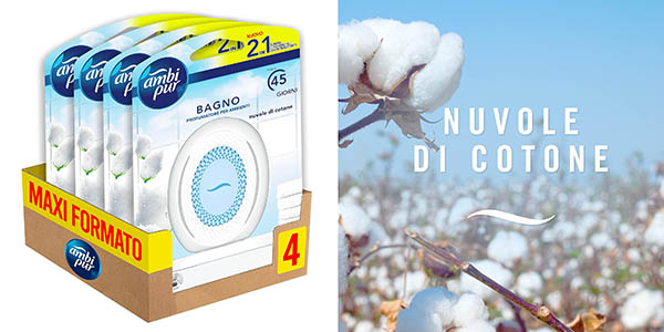 Chollo Pack x4 Ambientadores Ambi Pur Baño Nubes de Algodón por sólo 5,76€ ¡A 1,44€ cada uno!