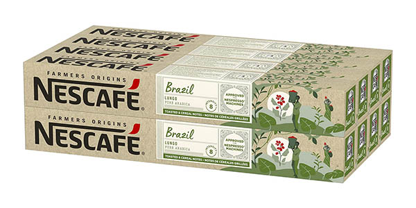 Chollo Pack x80 Cápsulas Nescafé Farmers Origins Brazil Lungo por sólo 20€ (-23%) ¡Sólo 0,25€ cada cápsula!