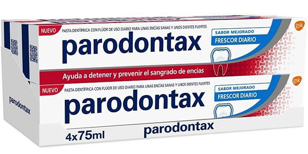 Chollo Pack x4 Dentífrico Parodontax Frescor Diario de 75 ml por sólo 15,09€ (-16%)