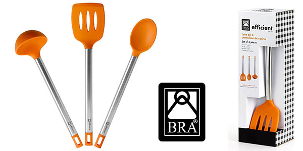 Chollo Set de 3 utensilios de cocina BRA Efficient de silicona por sólo 10,35€ (49% de descuento)