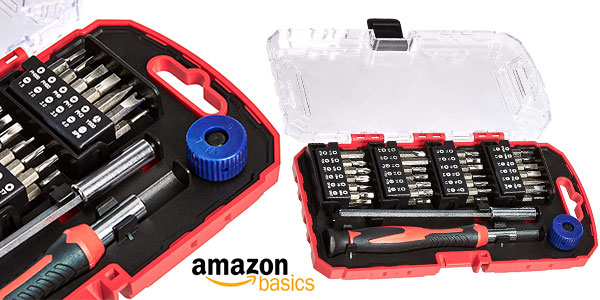 Chollo Juego AmazonBasics de destornillador y puntas de precisión de 51 piezas por sólo 9,99€ (-17%)