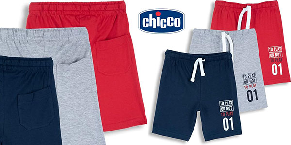 Chollo Pack de 3 pantalones cortos de algodón Chicco para niños por sólo 17,41€ (-33%)