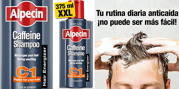 Chollo Champú anticaída Alpecin C1 con cafeína de 375 ml por sólo 7,10€ (-26%)