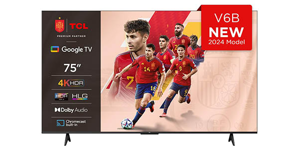 Chollo Smart TV TCL 75V6B de 75 pulgadas por solo 699€ con envío gratis (-22%)