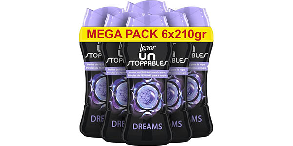 Chollo Pack x6 Perlas potenciadoras de aroma Lenor Unstoppables Dreams para lavadora por sólo 24,99€ (-33%) ¡Sólo 4,17€ cada uno!