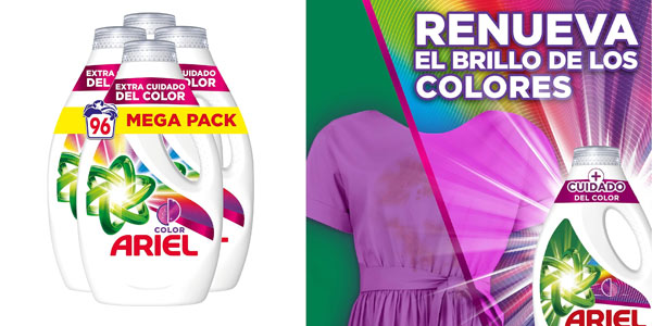 Chollo Pack x4 Detergente Ariel Color con 96 lavados en total por sólo 26,99€ (-29%)