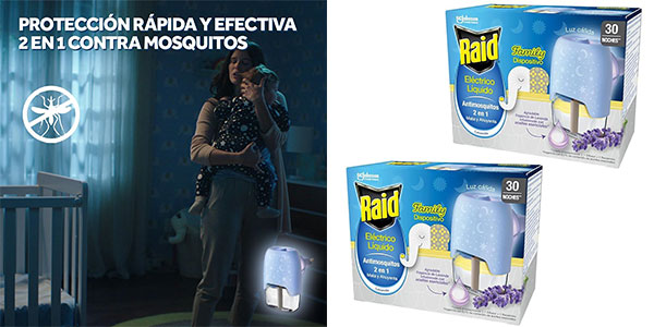 Chollo Pack x2 Antimosquitos Raid Eléctrico Líquido Family Lavanda por sólo 8,68€ (-25%)