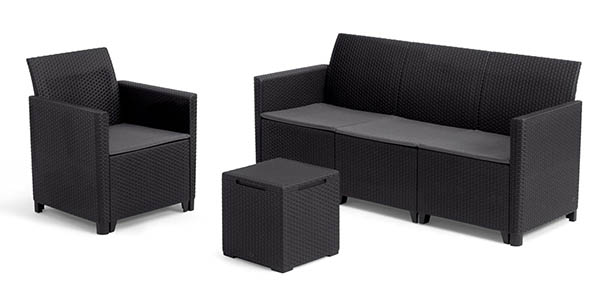 Chollo Conjunto de sofá, sillón y mesa Keter Nora para exterior por solo 189,99€ con envío gratis (-17%)