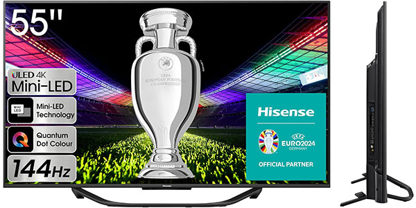 Chollo Smart TV Hisense U7 Mini-LED ULED 4K de 55″ por sólo 545 con envío gratis (-36%)