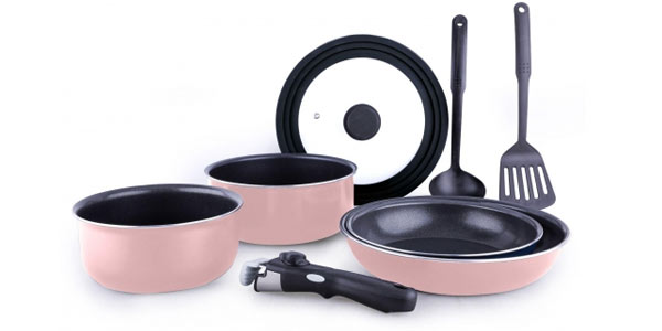 Chollazo Batería de cocina de 8 piezas Amercook EasyClick por sólo 31,50€ en Carrefour (-54%)