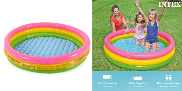 Chollo Piscina hinchable de 3 aros Intex Sunset de 275 litros por sólo 10,99€ (-26%) ¡Top ventas!