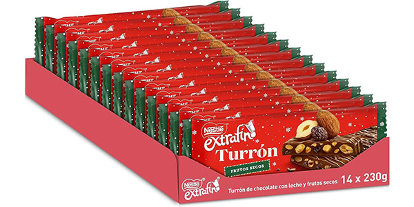 Chollo Pack x14 Turrón Nestlé Extrafino de chocolate con leche y frutos secos por sólo 25,83€ con envío gratis ¡1,84€ cada uno!