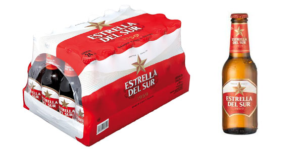 Chollo Pack x24 botellines de cerveza Estrella del Sur de 25 cl por sólo 8,20€ con cupón (0,34€ cada uno)