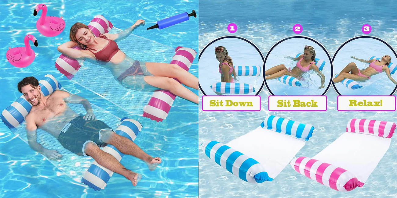 Chollo Pack x2 hamacas flotantes inflables para piscina y playa por solo 7,99€ (Valoraciones altas)