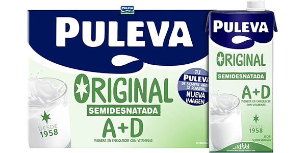 Chollo Pack x6 Leche Semidesnatada Puleva A+D por solo 6,06€ (12% de descuento)