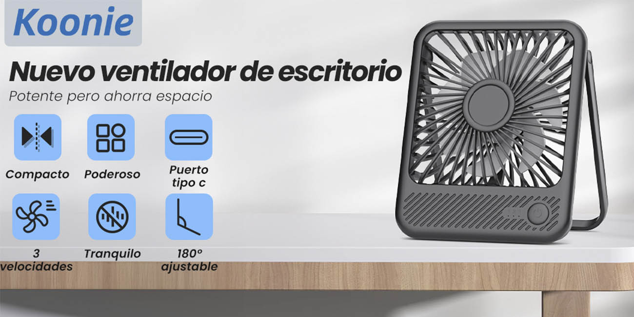 Compacto, portátil y potente: Este mini ventilador ajustable te mantendrá fresquito por menos de 10€