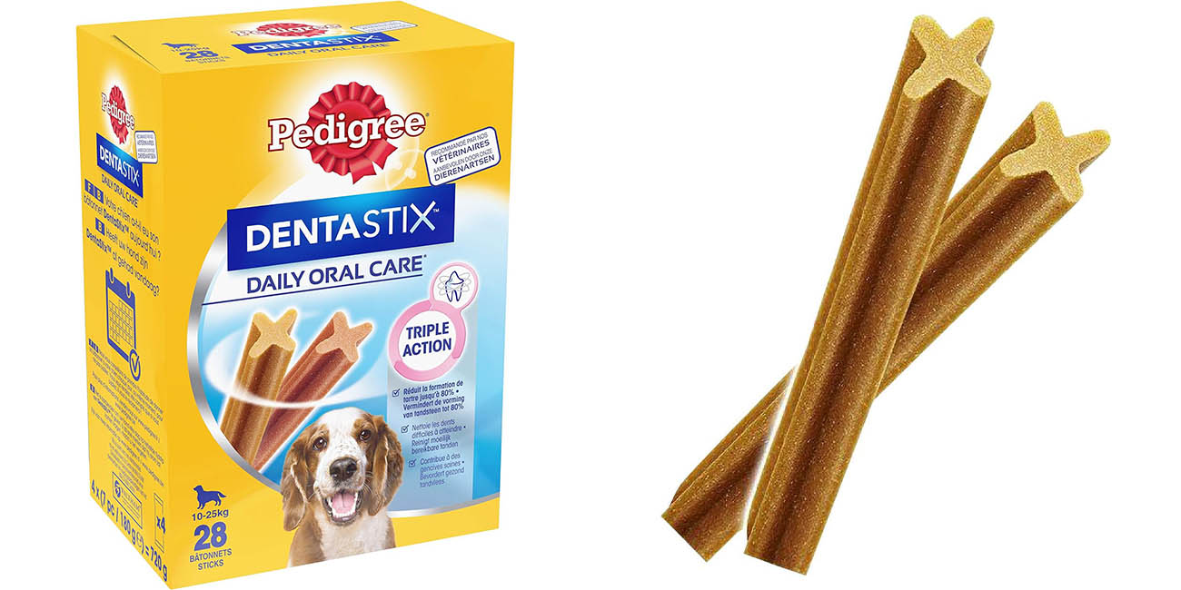 Chollo Pack x28 Pedigree Dentastix Uso Diario para perros medianos (10-25 kilos) por sólo 6,52€ (-62%)