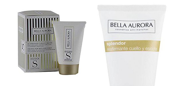 Chollo Crema Reafirmante Cuello y Escote Bella Aurora Splendor de 50 ml por sólo 11,96€ (43% de descuento)