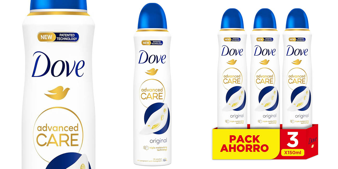 Chollo Pack x3 Desodorantes Dove Advanced Care en formato spray por solo 7,62€ (15% de descuento)