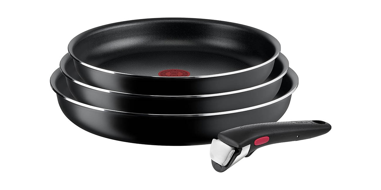 Chollo Pack 3 Sartenes Tefal Infenio Easy On con mango extraíble por sólo 59,99€ con envío gratis (15% de descuento)