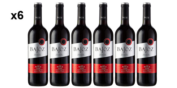 Chollo Pack x6 botellas Bajoz Roble Tinto D.O. Toro de 750 ml por sólo 20,85€ (-25%)