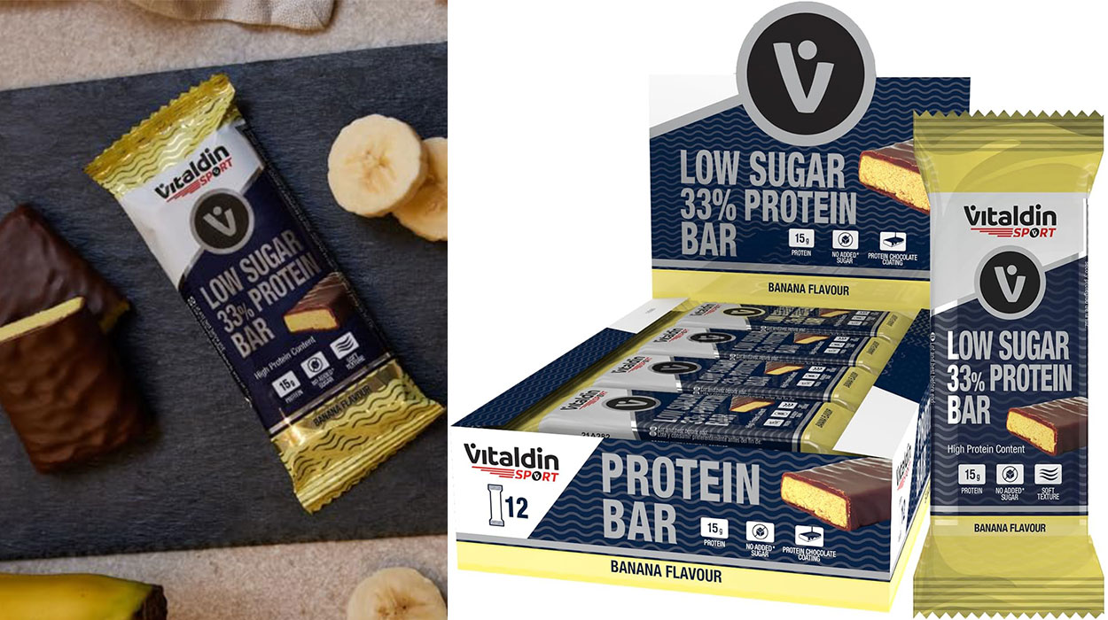 Chollo Pack de 12 barritas de proteínas Vitaldin Sport Low Sugar de plátano por sólo 9,60€ (-50%)