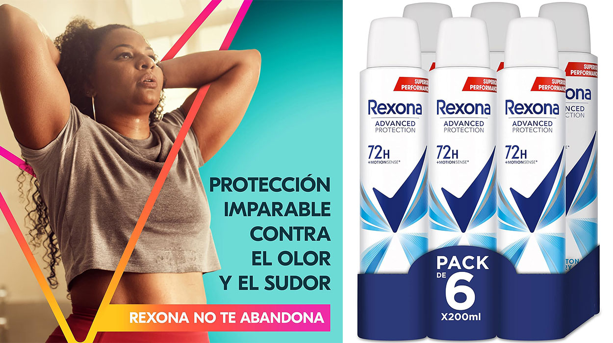 Chollo Pack x6 Desodorante Rexona Advance Protection Cotton Dry 72H para mujer por sólo 13,99€ (-31%)