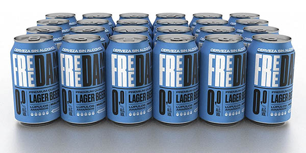 Chollo Pack de 24 latas de cerveza sin alcohol Free Damm 0,0% de 33 cl por sólo 10,19€ (-42%) ¡A 0,42€ cada una!