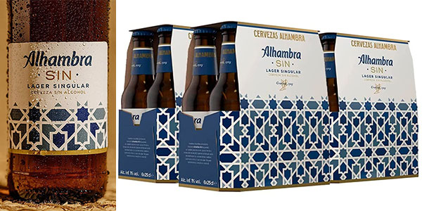 Chollo Pack x24 Botellines cerveza Alhambra Sin Alcohol de 25 cl por sólo 7,90€ (-28%) ¡0,33€ cada una!